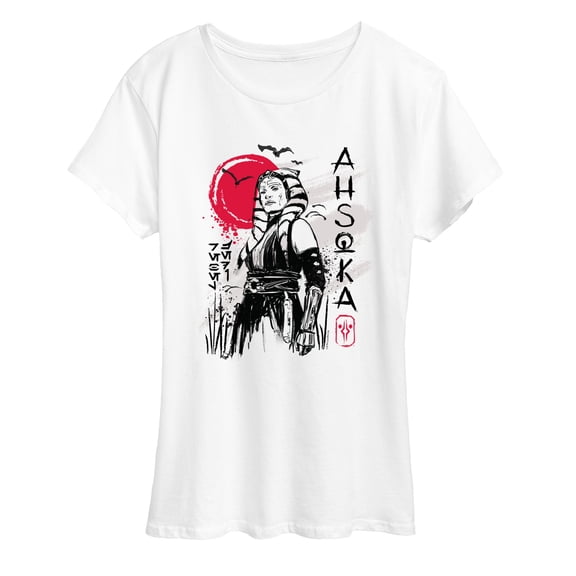Star Wars - Ahsoka Ink Drawing - Women's Short Sleeve Graphic T-Shirt