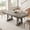 Gray, variant on Industrial Style Wood Dining Table, Sturdy Metal Frame Double Pedestal Design with Dual Drawers for Large Family Dining Room