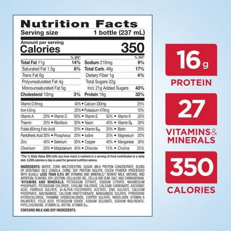 Ensure Plus Nutritional Drink with 16 Grams of High-Quality Protein, Meal Replacement Shakes, Chocolate, 8 fl oz, 24 count