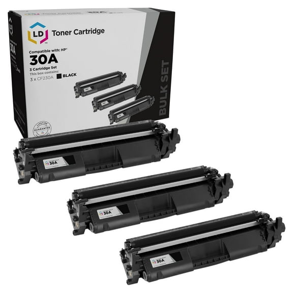 LD Products Compatible Replacements for HP 30A CF230A HP 30X CF230X Toner Cartridge (Black, 3-Pack) for use in HP Laserjet Pro: M203d, M203dn, M203dw, MFP M227d, MFP M227fdn, MFP M227fdw, MFP M227sdn