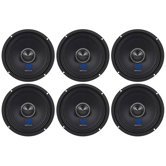Rockville RXM64 6.5" 4-Ohm Car Speakers Totaling 900 Watts Midrange/Midbass Driver Black - 6 items