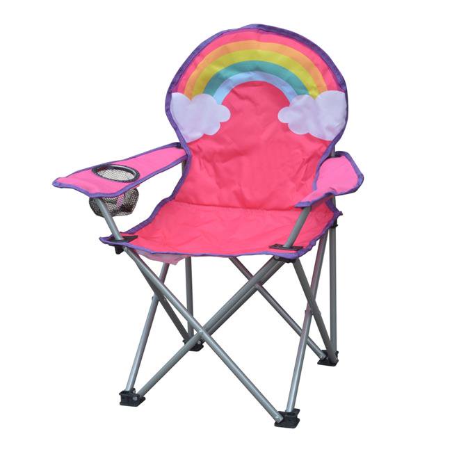 Jeco OF KC04 Jeco Kids Outdoor Folding Lawn Camping Chair with Cup Holder Rainbow Camp Chair Walmart
