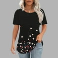 thumbnail image 4 of Pantalones Cortos para las Mujeres Sexy No Posicionamiento Impresa Camiseta, Manga Corta Cuello Redondo Top Casual, 4 of 5