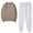 Coffee, variant on Women Plus Size 2 Piece Tracksuit Women's Solid Round Neck Pullover Casual Sports Pants Sports Set
