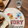 thumbnail image 3 of Laundry Room Round Placemats Set of 8 for Dinning Tables,Heat-proof Braided Table Mats 15 Inch,Rustic Farmhouse Washing Machine Clothes Washable Place Mat for Kitchen Restaurant Party Table Decor, 3 of 9