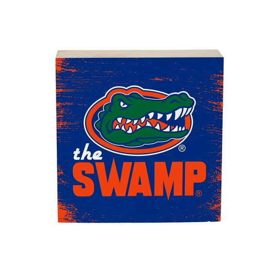Florida Gators 6" Square Fan Chant Wood Block Shelf Sign