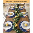thumbnail image 4 of 15 Inch Round Placemats Set of 6, Gingerbread Navy Blue Non Slip Heat Insulation PP Table Mats, Christmas Winter Snowflake Washable Place Mats for Kitchen Dining Party Table Decor, 4 of 7