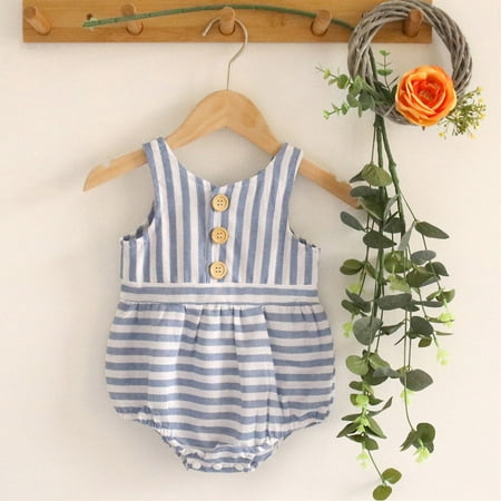 

Baby girl skirt Child dress Newborn Infant Baby Boys Girls Sleeveless Striped Bodysuit Romper Clothes CHMORA