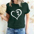 thumbnail image 6 of Virmaxy Women's Valentines Day Short Sleeve Shirt Girls Short Sleeve WorkOut Blouse Tops Valentine's Day Gift Shirt Dogs Paw Heart Print T-Shirt Tops Dark Blue L, 6 of 6
