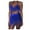 Dark Blue, variant on OSOLU Solid Color Women Sequin Belly Tassel Wrap Mini Skirt Club  Vest Set Cozy Skirts