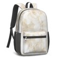 thumbnail image 2 of 17 Inch Lightweight Backpack,PVC Waterproof Oxford Fabric, Ergonomically Designed, with Large Capacity, Aqua Blue Watercolor, 2 of 5