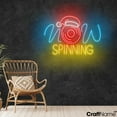 thumbnail image 2 of Craftnamesign Now Spinning Neon Sign, Christmas LED Light, Music Studio Wall Art, 2 of 5