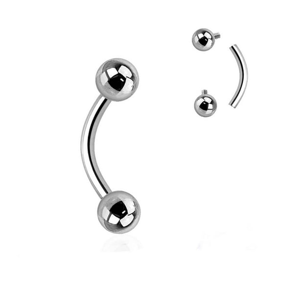 Titanium Curved Barbell 16 Gauge Internally Threaded