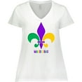 thumbnail image 3 of Inktastic Mardi Gras Fleur De Lis Women's Plus Size V-Neck T-Shirt, 3 of 5