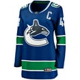 thumbnail image 2 of Women's Fanatics Quinn Hughes Blue Vancouver Canucks Home Breakaway Player Jersey, 2 of 3