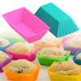thumbnail image 4 of Farfi 12pcs Pastry Cup Impermeable Fine Workmanship Rectangular Silicone Jelly Cake Baking Cup For Bakery, 4 of 4