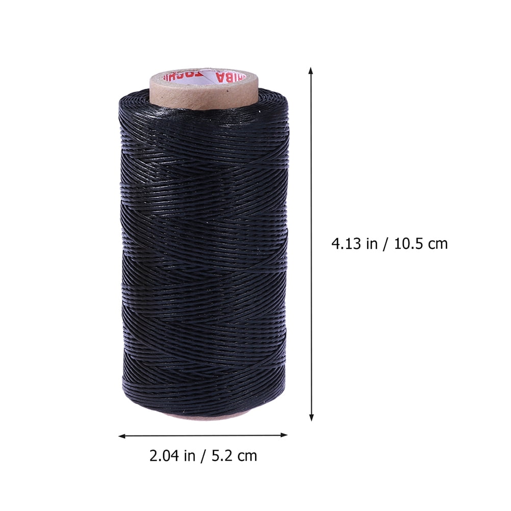 BESTYASH 2-Pack Black Waxed Polyester Sewing Thread for Crafts, Hand Sewing, Leatherwork, and Product Making