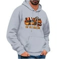 thumbnail image 2 of LEBONYARD Mens Tops Long Sleeve Clearance,Henley Sweatshirts for Men,Men's Thanksgiving Printed Casual Hooded Long Sleeve Sweatshirt Gray M, 2 of 4