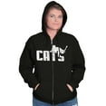 thumbnail image 3 of Cats Kittycat Feline Lovers Cool Cute Unisex Fleece Graphic Zip Up Hoodie Brisco Brands 2X, 3 of 5