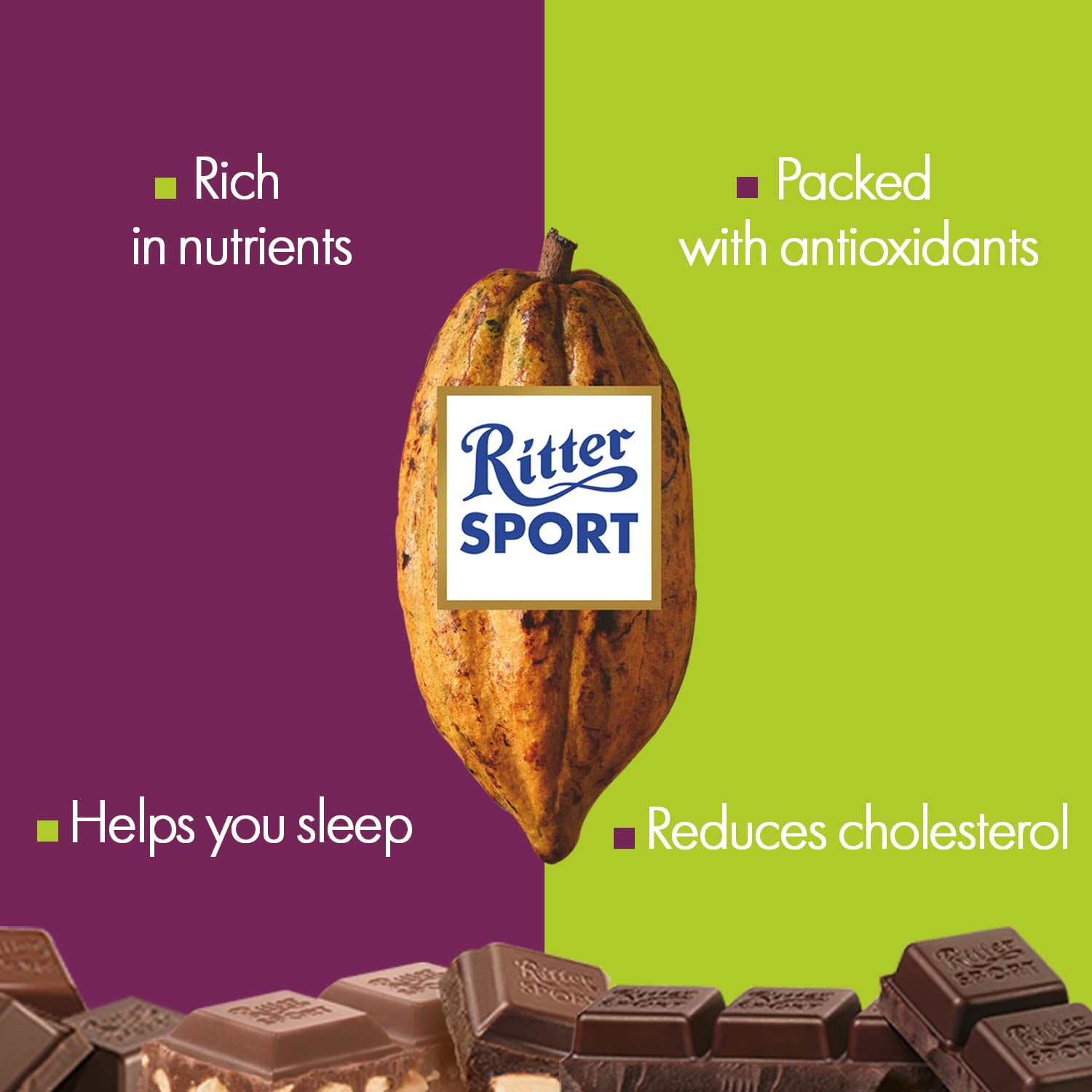 Ritter Sport Marzipan Chocolate Bar 100 g (Pack of 5)
