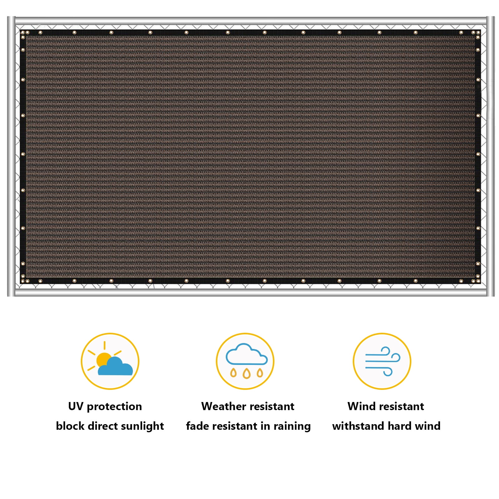 Bibana 6ft x 50ft Privacy Fence Screen Windscreen Shade Cloth for Garden and Balcony - Brown