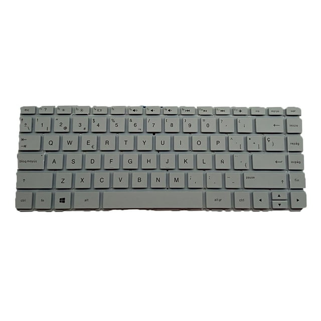 Reemplazo de para computadora portátil Reemplazo directo en español para 14-Bk Tpn-W125 Q186 Q189 Accesorio Blanco Sin luz de fondo Macarena Teclado de computadora portátil