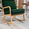 thumbnail image 6 of Yiwa Accent Rocking Chair With High Backrest Padded Seat Solid Wood Base, 6 of 9