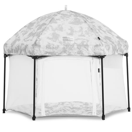 Dream On Me Onyx Baby Play Yard Set with Canopy, Storm Grey