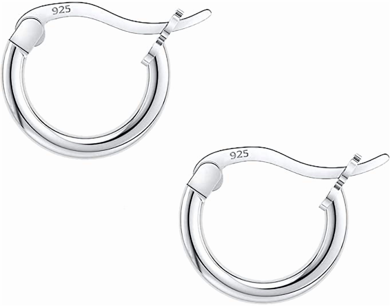 Savlano Women 925 Sterling silver Round Hoop Earrings, 10MM-25MM