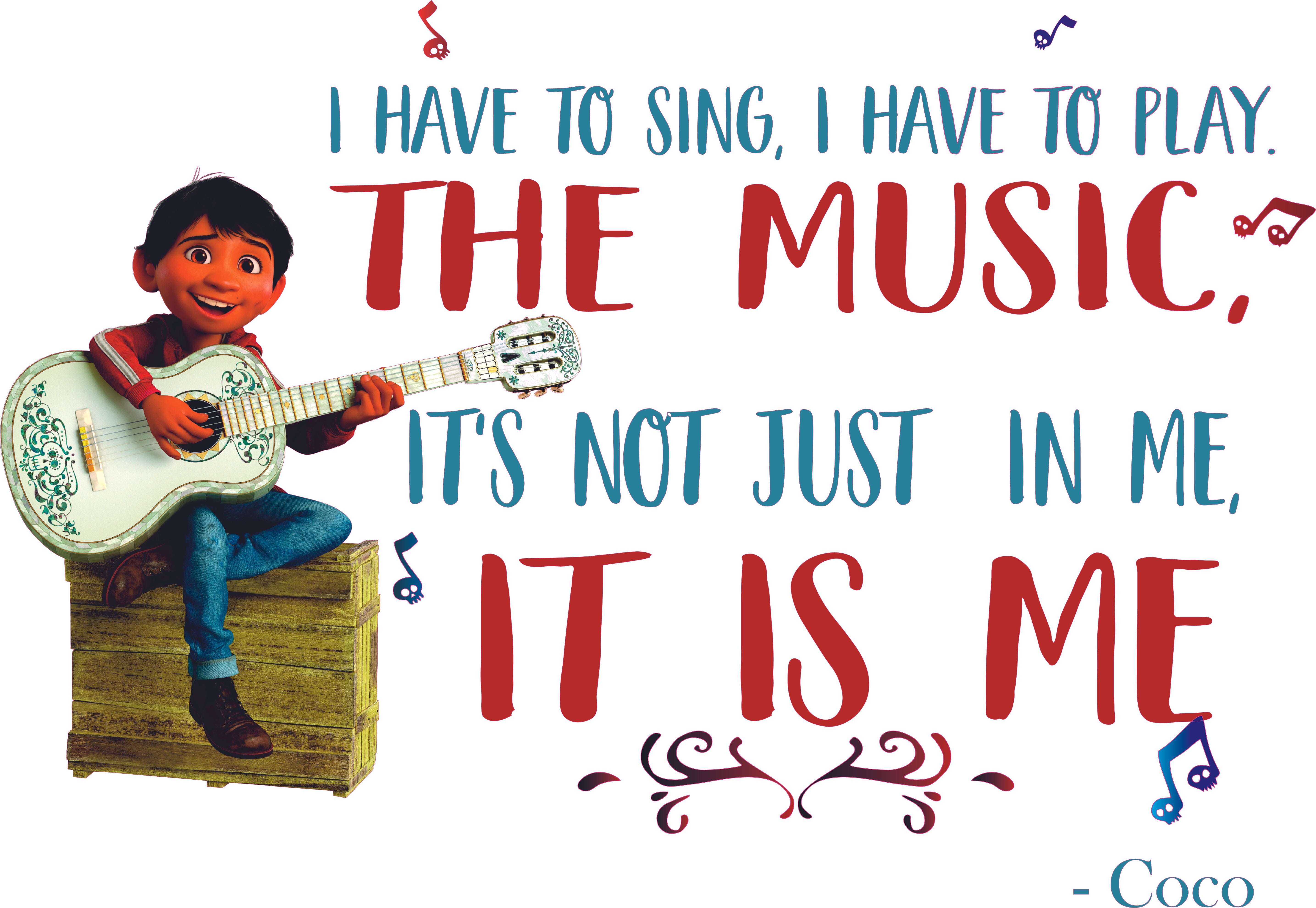 Vinyl Walt Disney Coco Movie Wall Art Decal Quotes | 14" x 20" Home