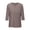 Brown, variant on Fnooota Women's Cotton Plus Size T-shirts, Casual Loose Fit Summer V Neck 3/4 Sleeve Tops Brown Size XL-5XL