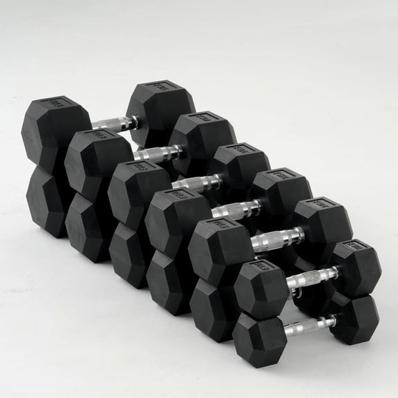 Mikolo Rubber Hex Dumbbell Set, Option in 350lbs, Strength Training Weight Set Home Gym