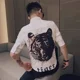 thumbnail image 2 of Camisa de hombre Hip Hop negra Camisas masculinas Gráficos geniales Tops de alta calidad Lujo Hipster Original Trendyol con cuello Xxl Estética, 2 of 5