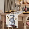 thumbnail image 2 of Table Runners 72 Inches Long Dress Scarves, Black White Vintage Gnomes Farmhouse Kitchen Table Runner, Coffee Tablerunners, Checkered Retro Art Rustic 14x72 Inch, 2 of 9