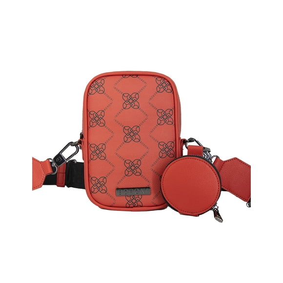 Bandolera Crossbody Damier Boroni Rojo Con Correa Ajustable