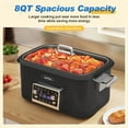 thumbnail image 4 of Sunvivi 8-Quart 12-in-1 Programmable Slow Cooker Roaster Oven, Multi-Cooker with Digital Timer, Adjustable Temperature, Removable Non-Stick Pot & Dishwasher-Safe Glass Lid, Black, 4 of 9