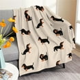 thumbnail image 3 of Cute Dachshund Blanket Soft Flannel Cartoon Printed Blanket for Sofa, Bedroom, Dormitory, Nap Blanket, 3 of 8