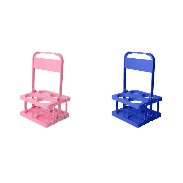 (Lot de 2) Rinsvye Contenants Pliables en Plastique pour Boissons à Emporter pour Porte-Boisson Réutilisable Contenant de Rangement avec Poignée Grand Dessus Portable Porte-Boisson Résistant à l'Usure