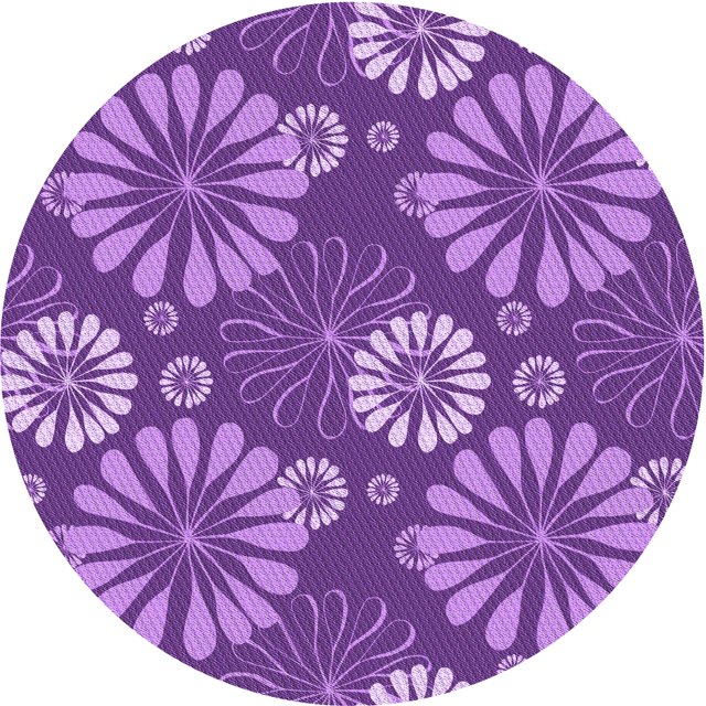 Ahgly Company Machine Washable Indoor Round Transitional Heliotrope Purple Area Rugs, 3' Round
