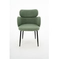 thumbnail image 2 of Accent Chair Wing Back with Arm, Modern Coral Velvet Upholstered Side Chair with Metal Legs and Thick Cushion for Living Room, Dining Room or Bedroom (Sky Blue), 2 of 11