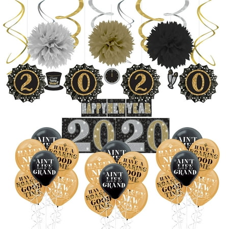 Party City Black Gold And Silver New Year S Eve Decorating Kit
