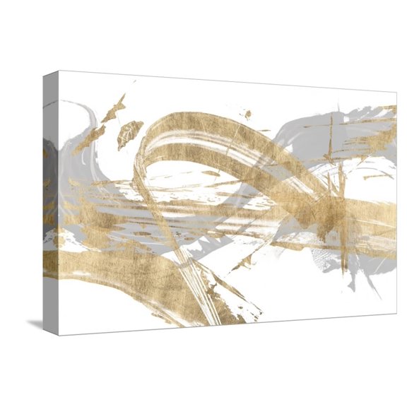 Art.com Gold & Grey I Stretched Canvas Print Wall Art by Studio W, 18" x 12"
