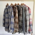 thumbnail image 7 of Towmus Womens Flannel Plaid Shirts Roll Up Long Sleeve Mid-Long Casual Boyfriend Shirts with Pockets, 7 of 7