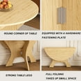 thumbnail image 4 of PAPROOS Folding Dining Table, 43'' Wooden Round Dining Table for Small Spaces, Space Saving Circle Foldable Kitchen Table for Indoor and Outdoor Use, Ancient Oak, 4 of 9
