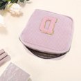 thumbnail image 3 of Unique Bargains 1 Pc Letter D Pattern Makeup Bag for Travel Pink Corduroy, 3 of 6