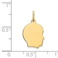 thumbnail image 3 of 14k Plain Small .013 Gauge Facing Right Engravable Boy Head Charm, 3 of 3