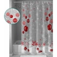 thumbnail image 6 of Christmas Shower Curtain Xmas Ball Snowflake Snow Shower Curtains for Bathroom Decor Grey Christmas Decoration Bath Curtains Sets with Hooks Waterproof, 36x72 in, 6 of 6