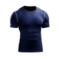 thumbnail image 3 of Paquete de 3 camisetas deportivas para hombre de secado rápido para gimnasio entrenamiento fitness correr camiseta interior, 3 of 8