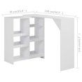 thumbnail image 4 of vidaXL Bar Table with Moveable Shelf White 138x39x110 cm, 4 of 4