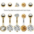 thumbnail image 2 of BodyJ4You 5PCS Belly Button Rings 14G Goldtone Stainless Steel CZ Navel Body Piercing Jewelry Set, 2 of 6